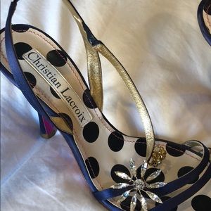Christian Lacroix navy strapy crystal heals cy